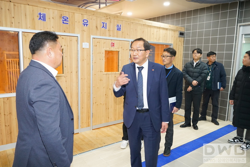 강병삼제주시장 제주장애인스포츠센터 운영 현황 점검/사진=제주시